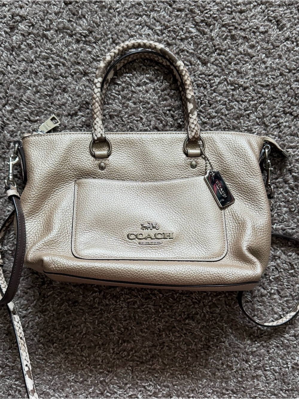 Coach Mini Emma Satchel S38877 Rose Gold Crossbody Bag